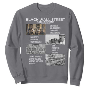Black Wall Street Sweatshirt Black Business Black History Month TS02 Charcoal Print Your Wear