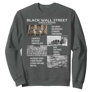 Black Wall Street Sweatshirt Black Business Black History Month TS02 Dark Heather Print Your Wear