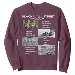 Black Wall Street Sweatshirt Black Business Black History Month TS02 Maroon Print Your Wear