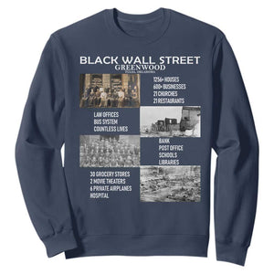 Black Wall Street Sweatshirt Black Business Black History Month TS02 Navy Print Your Wear