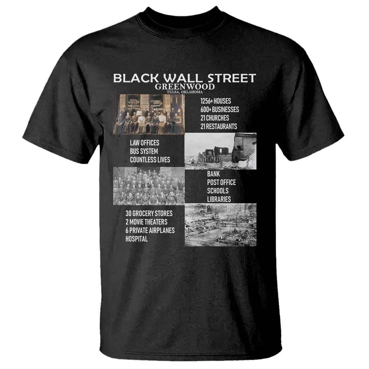 Black Wall Street T Shirt Black Business Black History Month TS02 Black Print Your Wear