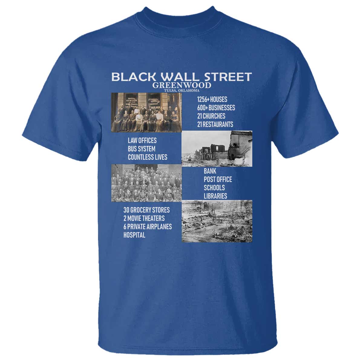 Black Wall Street T Shirt Black Business Black History Month TS02 Royal Blue Print Your Wear