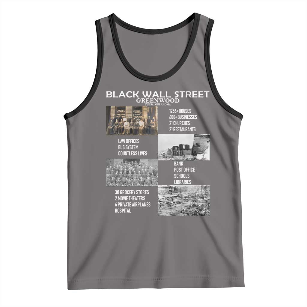 Black Wall Street Tank Top Black Business Black History Month TS02 Deep Heather Black Print Your Wear