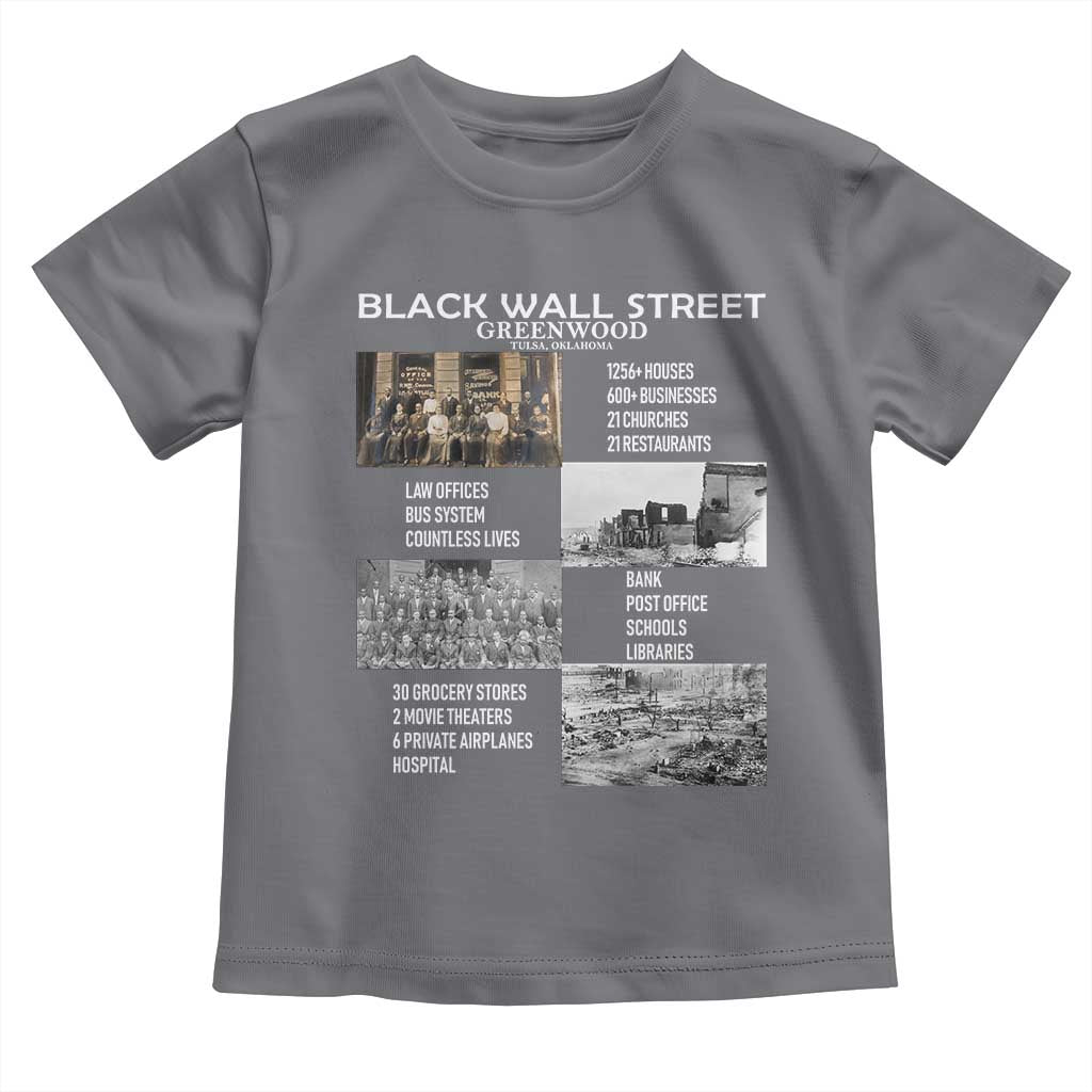 Black Wall Street Toddler T Shirt Black Business Black History Month TS02 Charcoal Print Your Wear