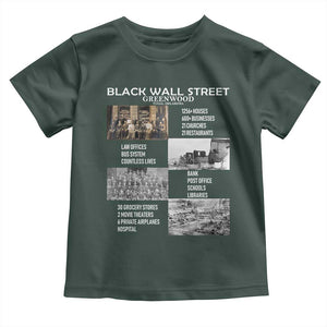 Black Wall Street Toddler T Shirt Black Business Black History Month TS02 Dark Forest Green Print Your Wear