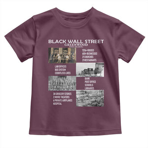 Black Wall Street Toddler T Shirt Black Business Black History Month TS02 Maroon Print Your Wear