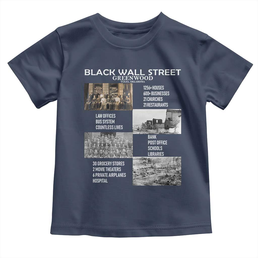 Black Wall Street Toddler T Shirt Black Business Black History Month TS02 Navy Print Your Wear