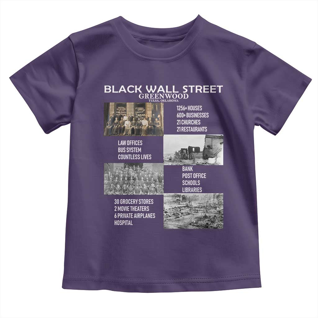 Black Wall Street Toddler T Shirt Black Business Black History Month TS02 Purple Print Your Wear