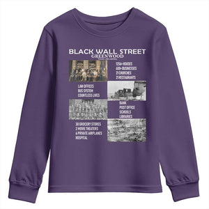 Black Wall Street Youth Sweatshirt Black Business Black History Month TS02 Purple Print Your Wear