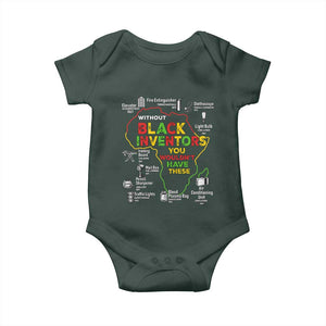 Proud Black Inventors Baby Onesie Black History Month African American Pride TS02 Dark Forest Green Print Your Wear