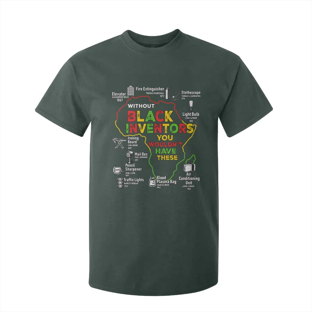 Proud Black Inventors T Shirt For Kid Black History Month African American Pride TS02 Dark Forest Green Print Your Wear