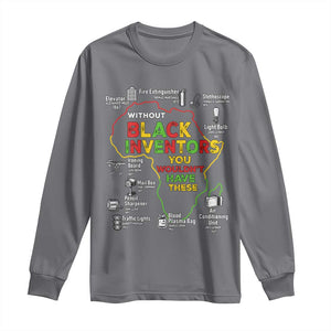 Proud Black Inventors Long Sleeve Shirt Black History Month African American Pride TS02 Charcoal Print Your Wear