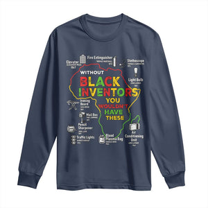 Proud Black Inventors Long Sleeve Shirt Black History Month African American Pride TS02 Navy Print Your Wear