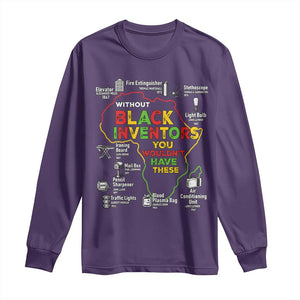 Proud Black Inventors Long Sleeve Shirt Black History Month African American Pride TS02 Purple Print Your Wear