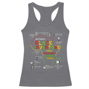 Proud Black Inventors Racerback Tank Top Black History Month African American Pride TS02 Charcoal Print Your Wear