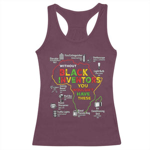 Proud Black Inventors Racerback Tank Top Black History Month African American Pride TS02 Maroon Print Your Wear