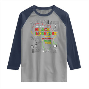 Proud Black Inventors Raglan Shirt Black History Month African American Pride TS02 Sport Gray Navy Print Your Wear