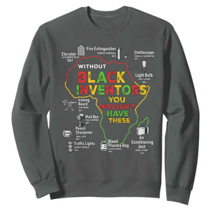 Proud Black Inventors Sweatshirt Black History Month African American Pride TS02 Dark Heather Print Your Wear
