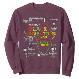 Proud Black Inventors Sweatshirt Black History Month African American Pride TS02 Maroon Print Your Wear
