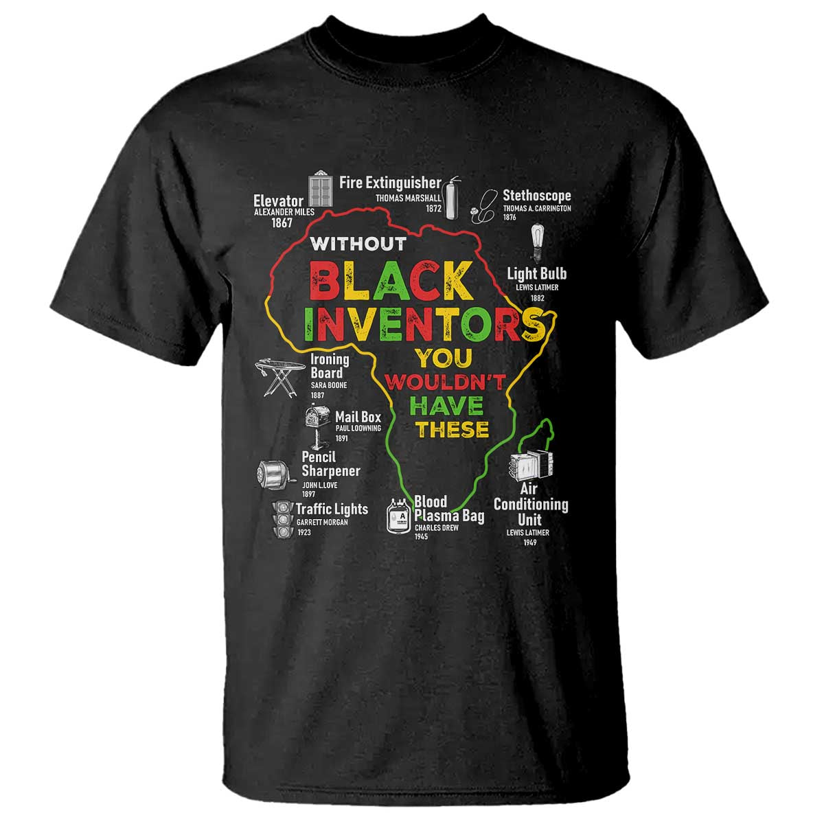 Proud Black Inventors T Shirt Black History Month African American Pride TS02 Black Print Your Wear