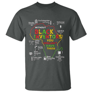 Proud Black Inventors T Shirt Black History Month African American Pride TS02 Dark Heather Print Your Wear