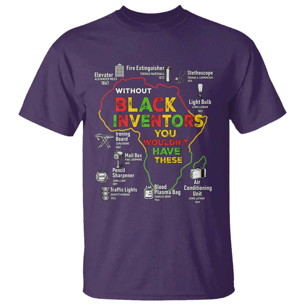 Proud Black Inventors T Shirt Black History Month African American Pride TS02 Purple Print Your Wear
