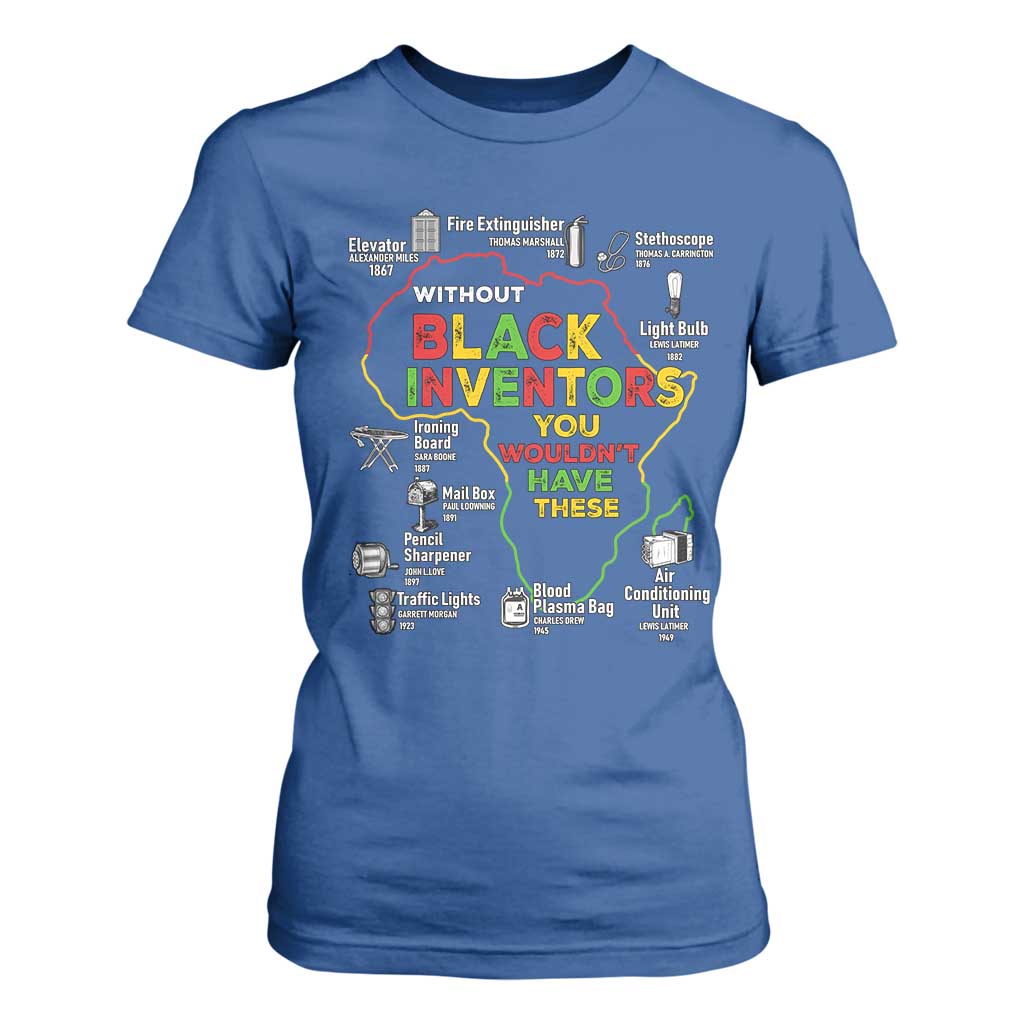 Proud Black Inventors T Shirt For Women Black History Month African American Pride TS02 Royal Blue Print Your Wear