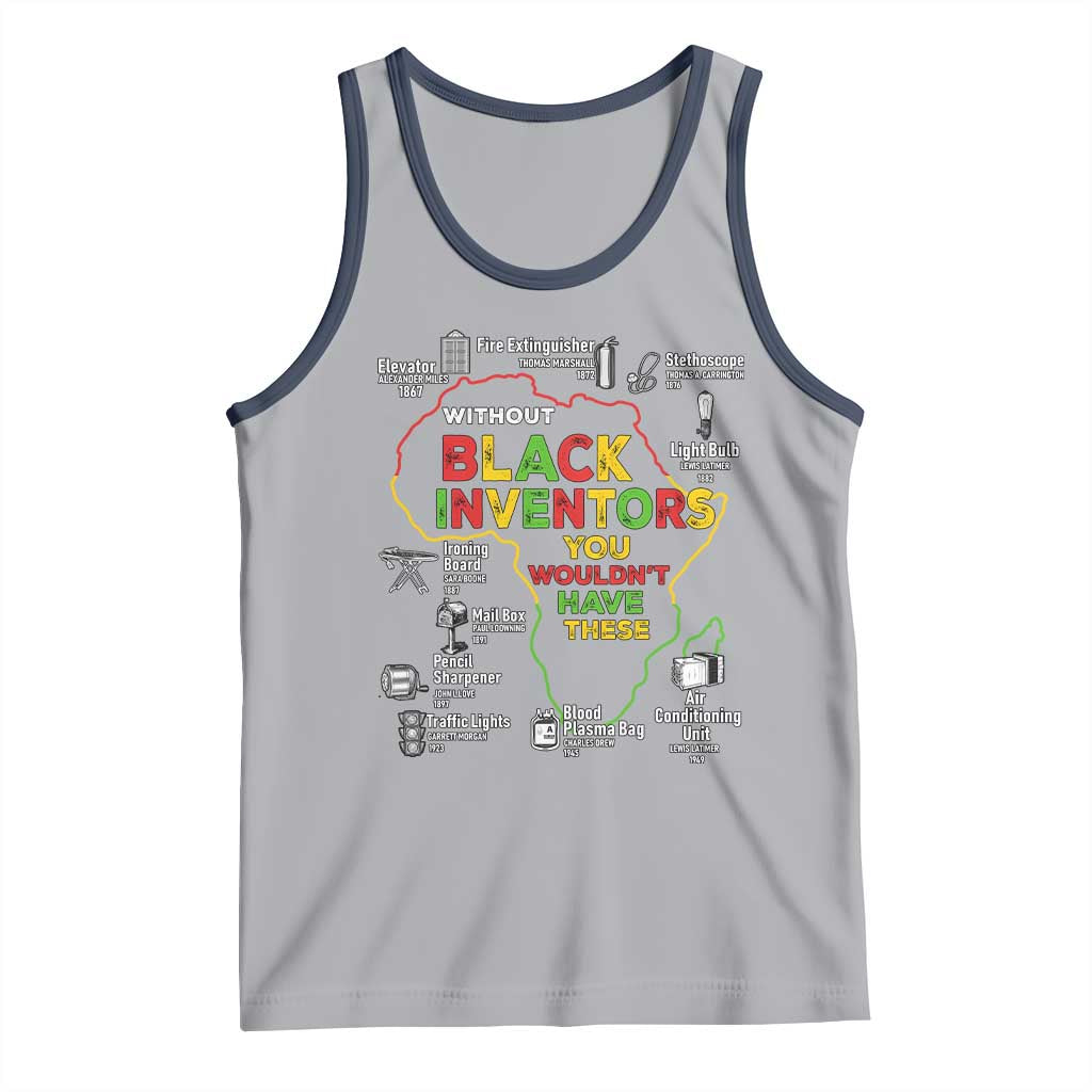 Proud Black Inventors Tank Top Black History Month African American Pride TS02 Athletic Heather Navy Print Your Wear