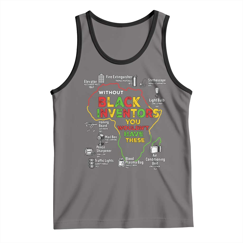 Proud Black Inventors Tank Top Black History Month African American Pride TS02 Deep Heather Black Print Your Wear