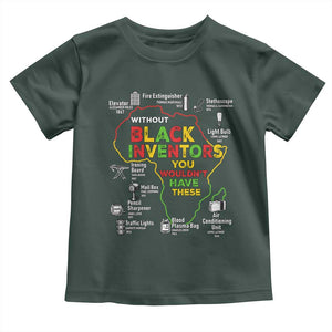 Proud Black Inventors Toddler T Shirt Black History Month African American Pride TS02 Dark Forest Green Print Your Wear