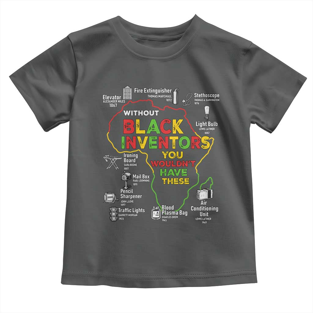 Proud Black Inventors Toddler T Shirt Black History Month African American Pride TS02 Dark Heather Print Your Wear