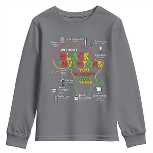 Proud Black Inventors Youth Sweatshirt Black History Month African American Pride TS02 Charcoal Print Your Wear