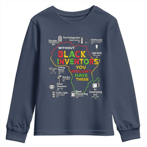 Proud Black Inventors Youth Sweatshirt Black History Month African American Pride TS02 Navy Print Your Wear
