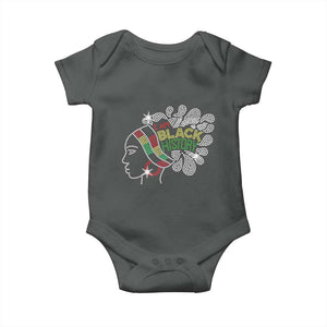 I Am Black History Baby Onesie Black Girl Sparkling Bling TS02 Dark Heather Print Your Wear