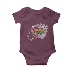 I Am Black History Baby Onesie Black Girl Sparkling Bling TS02 Maroon Print Your Wear
