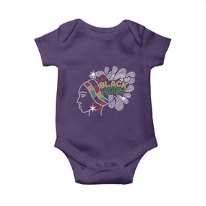 I Am Black History Baby Onesie Black Girl Sparkling Bling TS02 Purple Print Your Wear