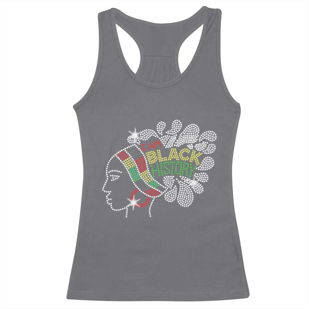 I Am Black History Racerback Tank Top Black Girl Sparkling Bling TS02 Charcoal Print Your Wear