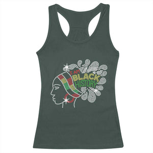 I Am Black History Racerback Tank Top Black Girl Sparkling Bling TS02 Dark Forest Green Print Your Wear