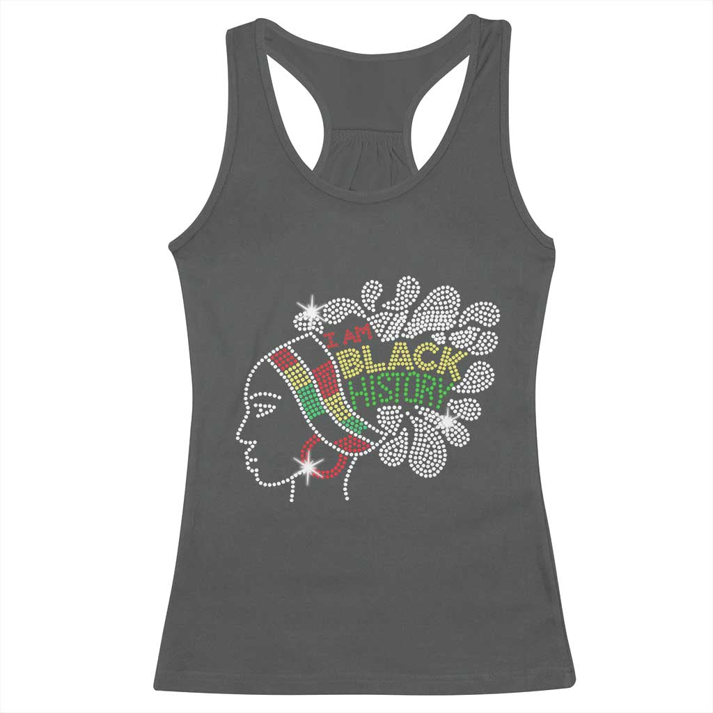 I Am Black History Racerback Tank Top Black Girl Sparkling Bling TS02 Dark Heather Print Your Wear