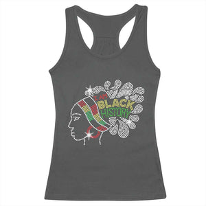 I Am Black History Racerback Tank Top Black Girl Sparkling Bling TS02 Dark Heather Print Your Wear
