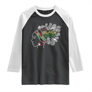 I Am Black History Raglan Shirt Black Girl Sparkling Bling TS02 Black White Print Your Wear