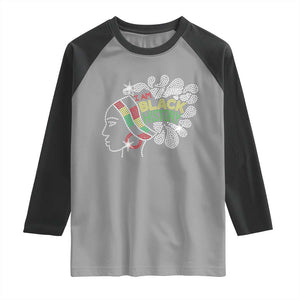 I Am Black History Raglan Shirt Black Girl Sparkling Bling TS02 Sport Gray Black Print Your Wear