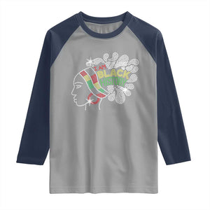 I Am Black History Raglan Shirt Black Girl Sparkling Bling TS02 Sport Gray Navy Print Your Wear
