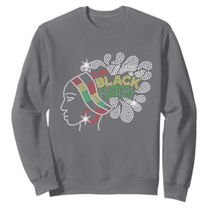 I Am Black History Sweatshirt Black Girl Sparkling Bling TS02 Charcoal Print Your Wear