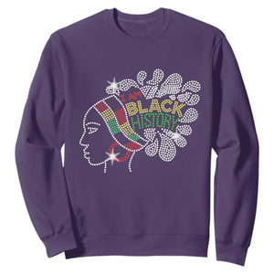 I Am Black History Sweatshirt Black Girl Sparkling Bling TS02 Purple Print Your Wear