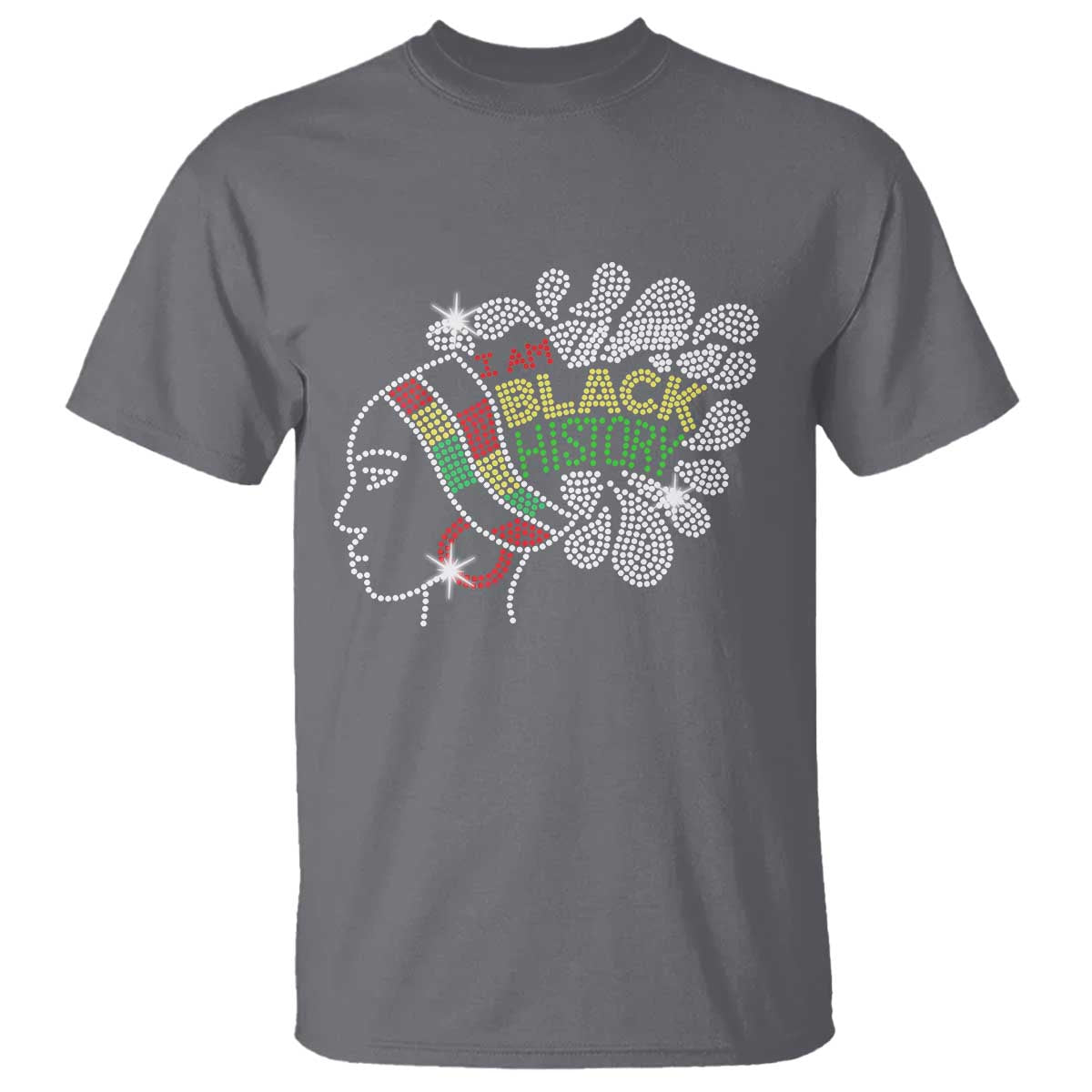 I Am Black History T Shirt Black Girl Sparkling Bling TS02 Charcoal Print Your Wear