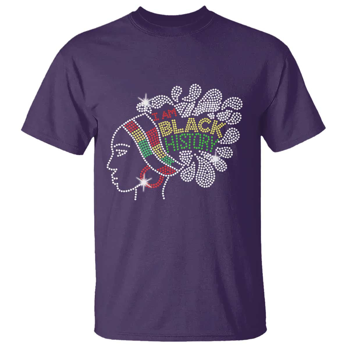 I Am Black History T Shirt Black Girl Sparkling Bling TS02 Purple Print Your Wear