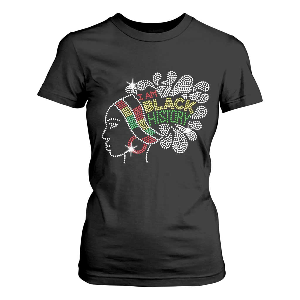 I Am Black History T Shirt For Women Black Girl Sparkling Bling TS02 Black Print Your Wear