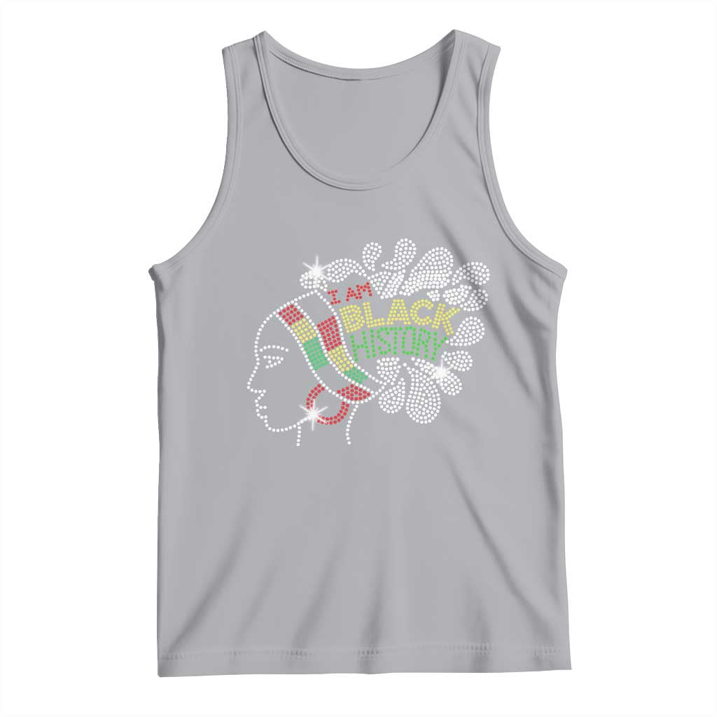 I Am Black History Tank Top Black Girl Sparkling Bling TS02 Athletic Heather Print Your Wear