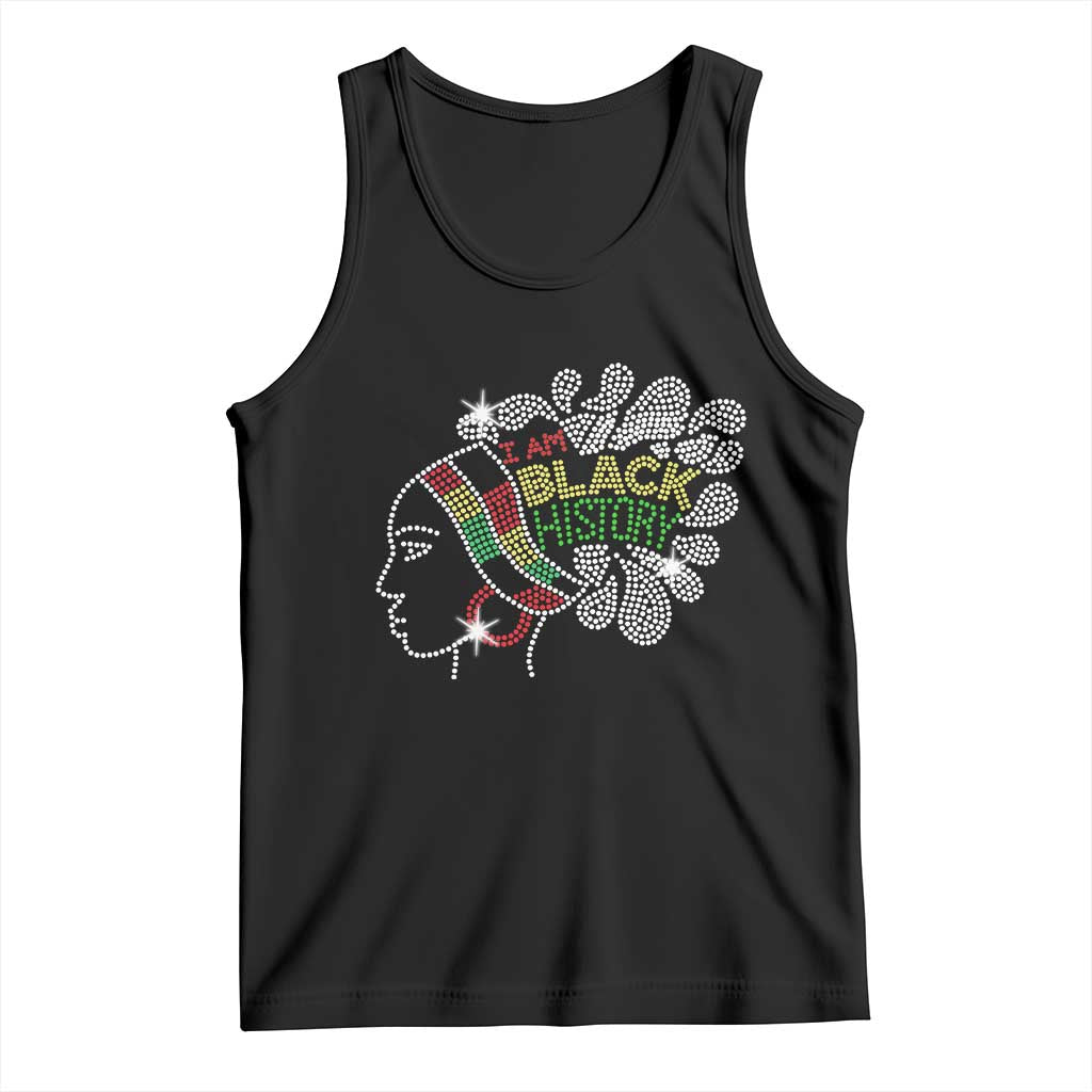 I Am Black History Tank Top Black Girl Sparkling Bling TS02 Black Print Your Wear
